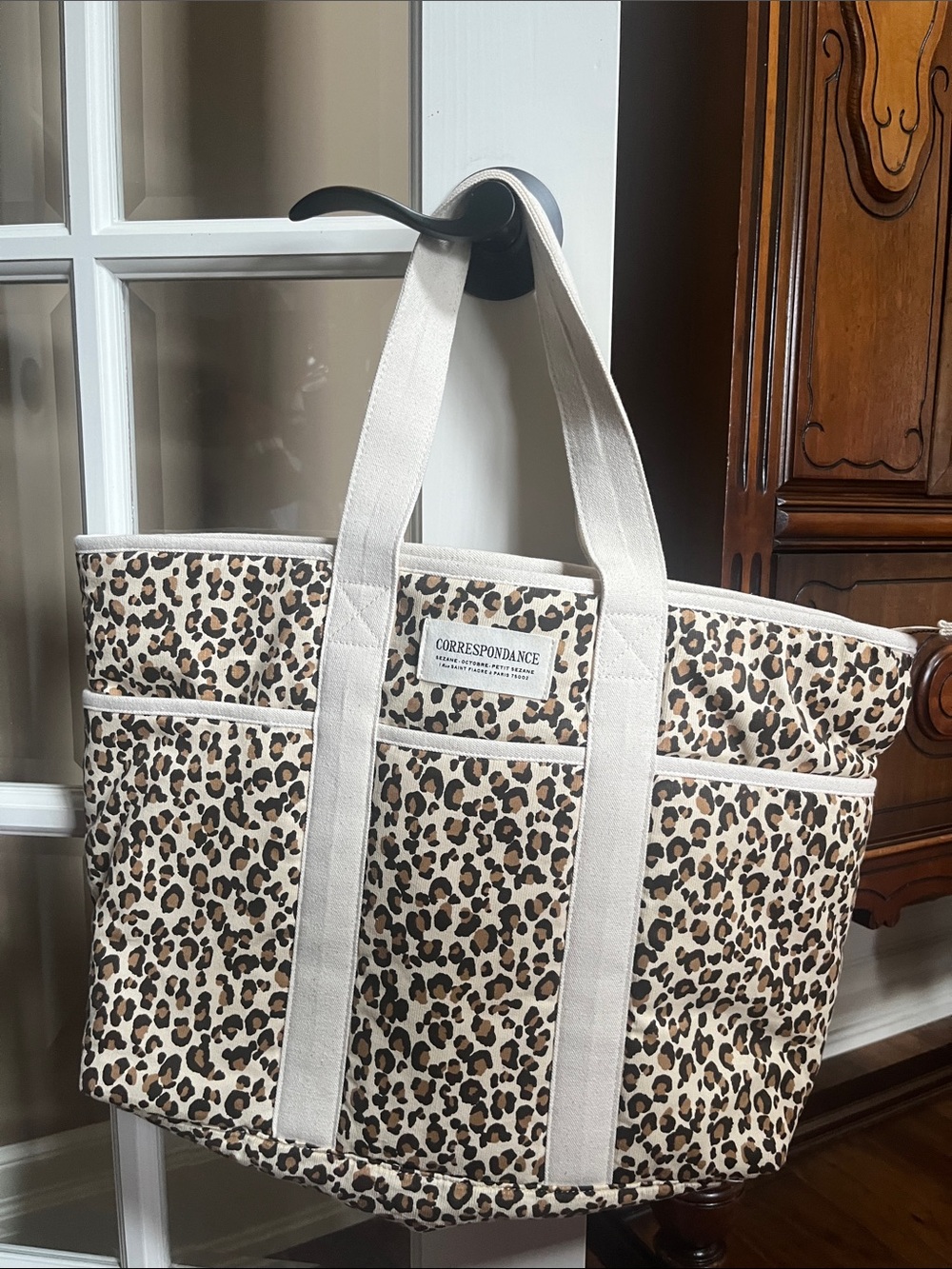 Sezane weekday tote bag leopard